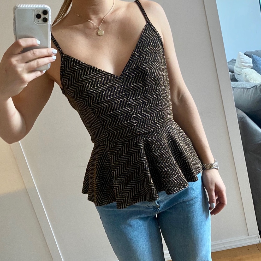 Black & gold backless top